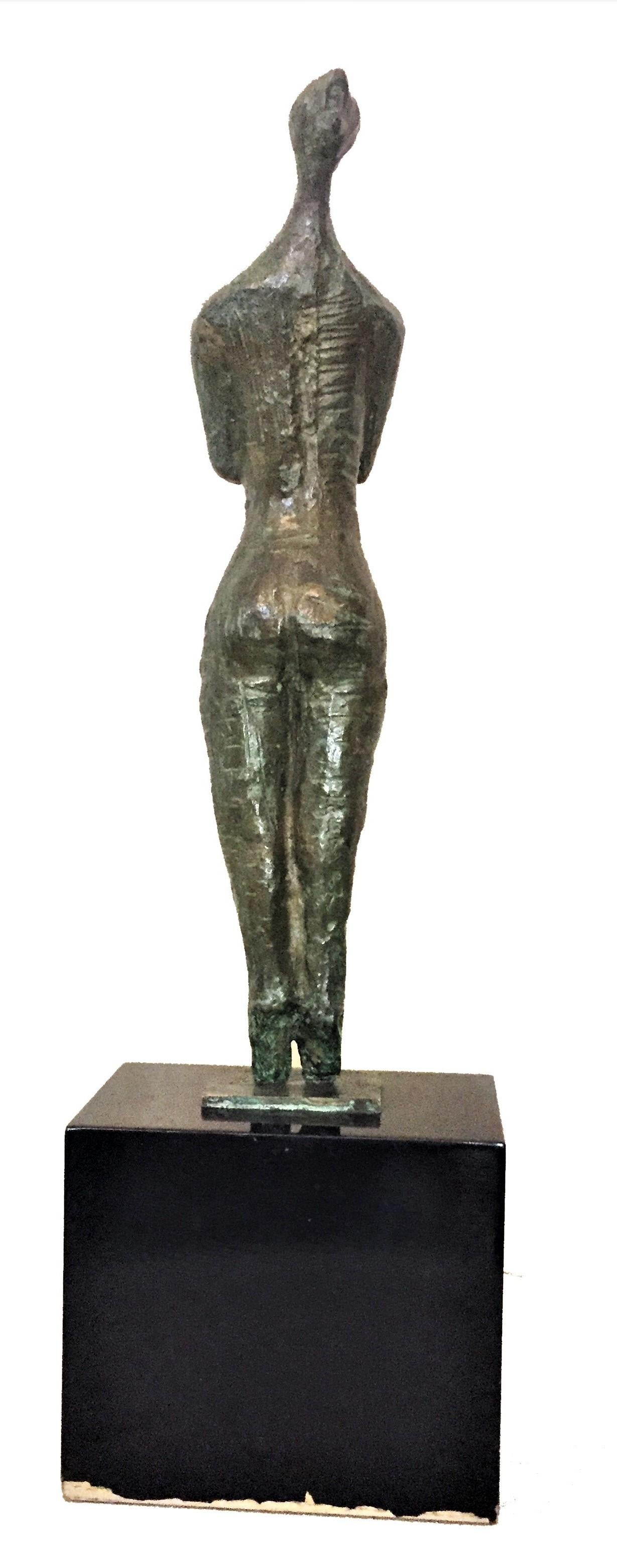 Mid-Century Modern Shout, sculpture en bronze patiné moderne du milieu du siècle dernier, signée «gor 67 » en vente