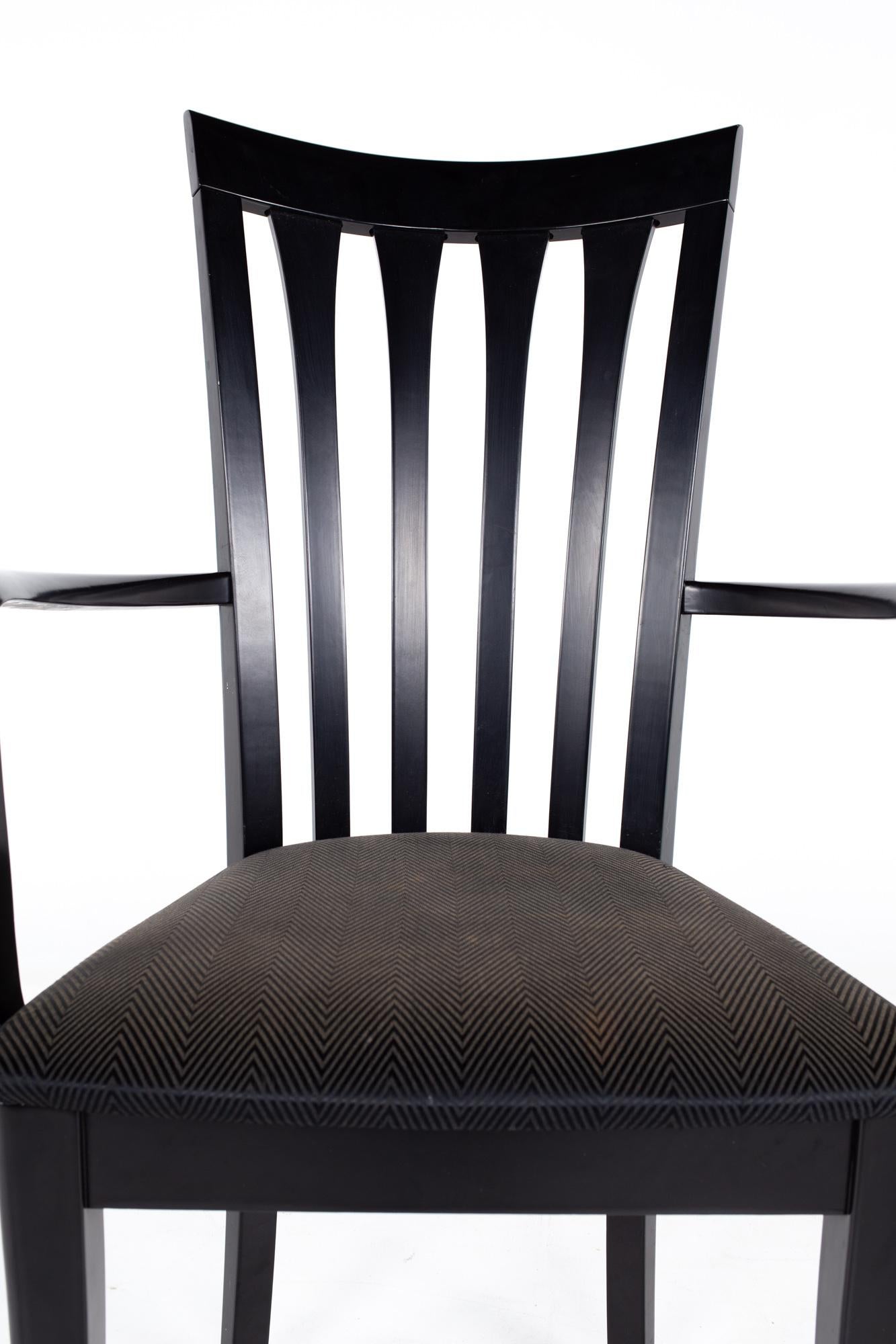 Sibau Italian Black High Back Dining Chairs, Set of 6 For Sale 1