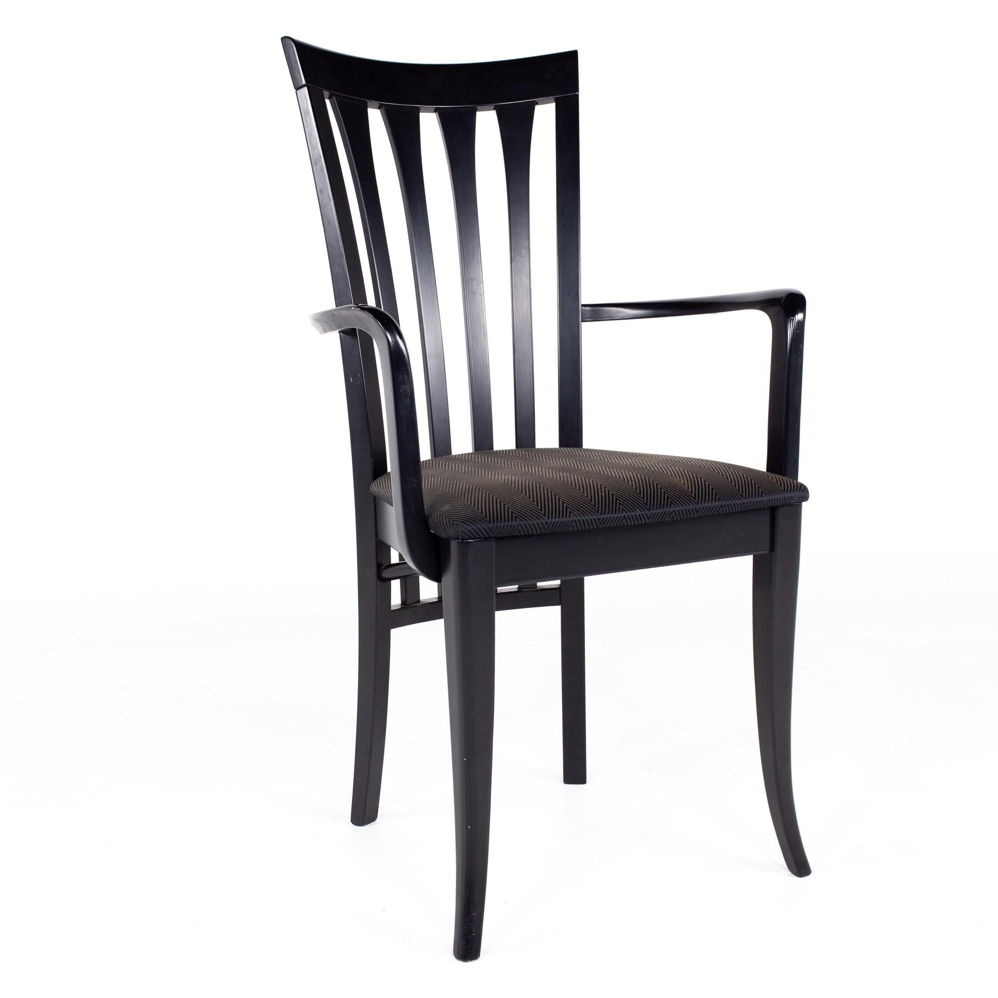 italien A Sibau Italian Black High Back Dining Chairs, Set of 6 en vente
