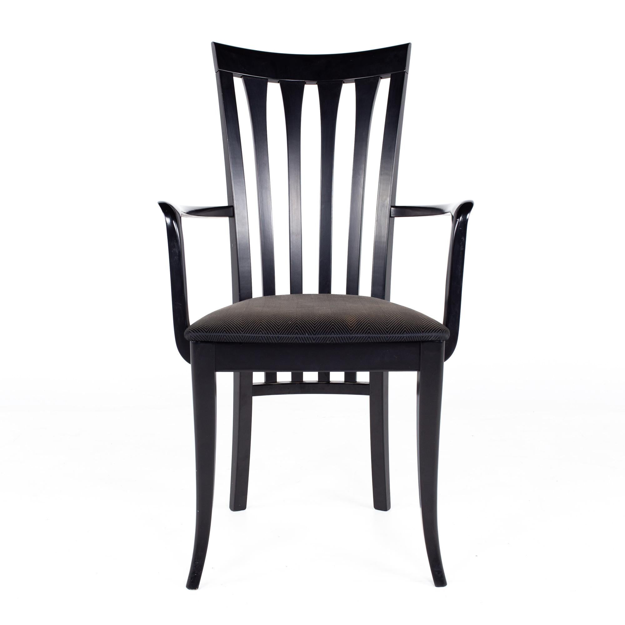 Noirci A Sibau Italian Black High Back Dining Chairs, Set of 6 en vente