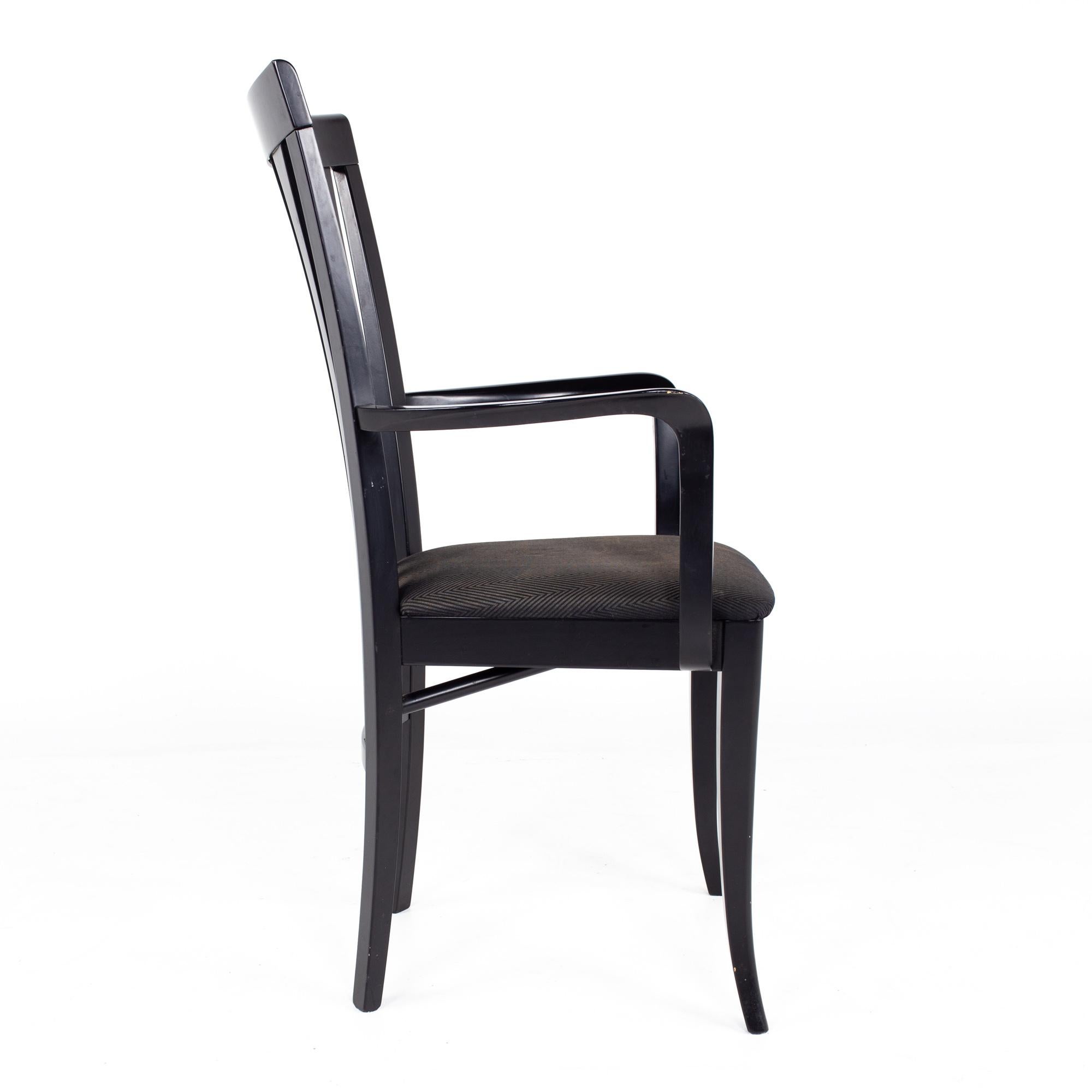 XXIe siècle et contemporain A Sibau Italian Black High Back Dining Chairs, Set of 6 en vente