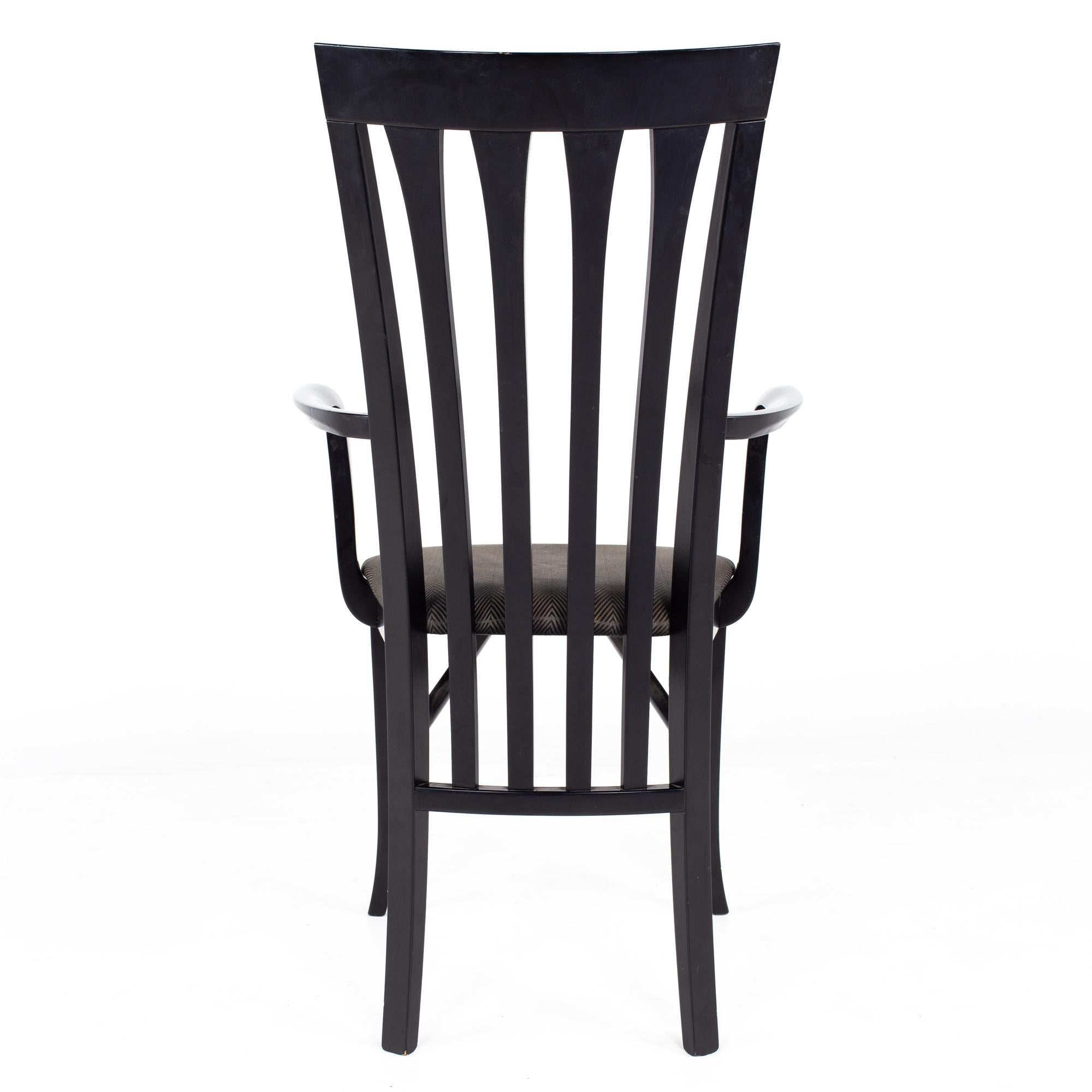 Contemporary Sibau Italian Black High Back Dining Chairs, Set of 6 For Sale