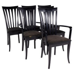 Sibau Italian Black High Back Dining Chairs, Set of 6
