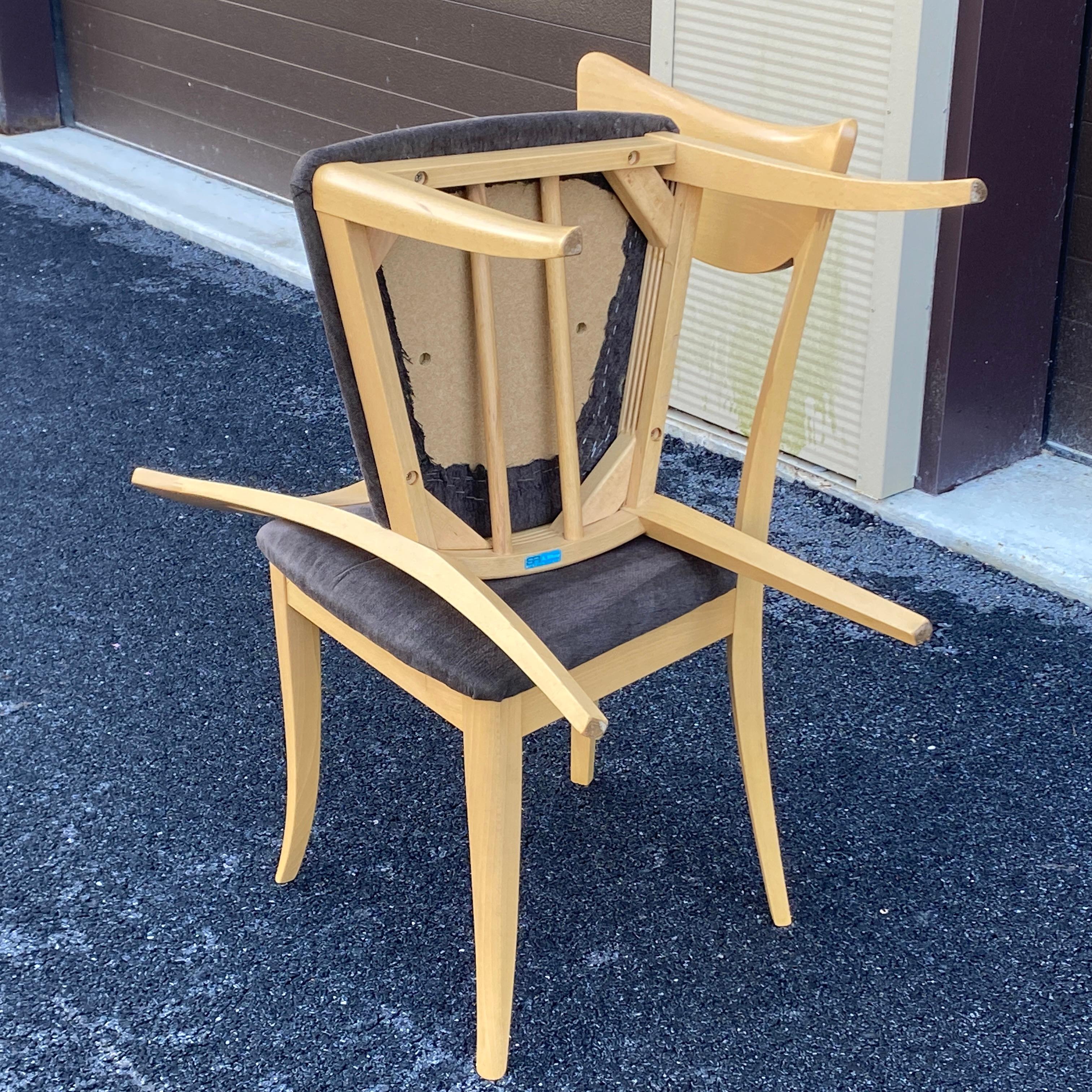 A. Sibau Italian Modernist Sculpted Dining Side Chairs For Sale 8