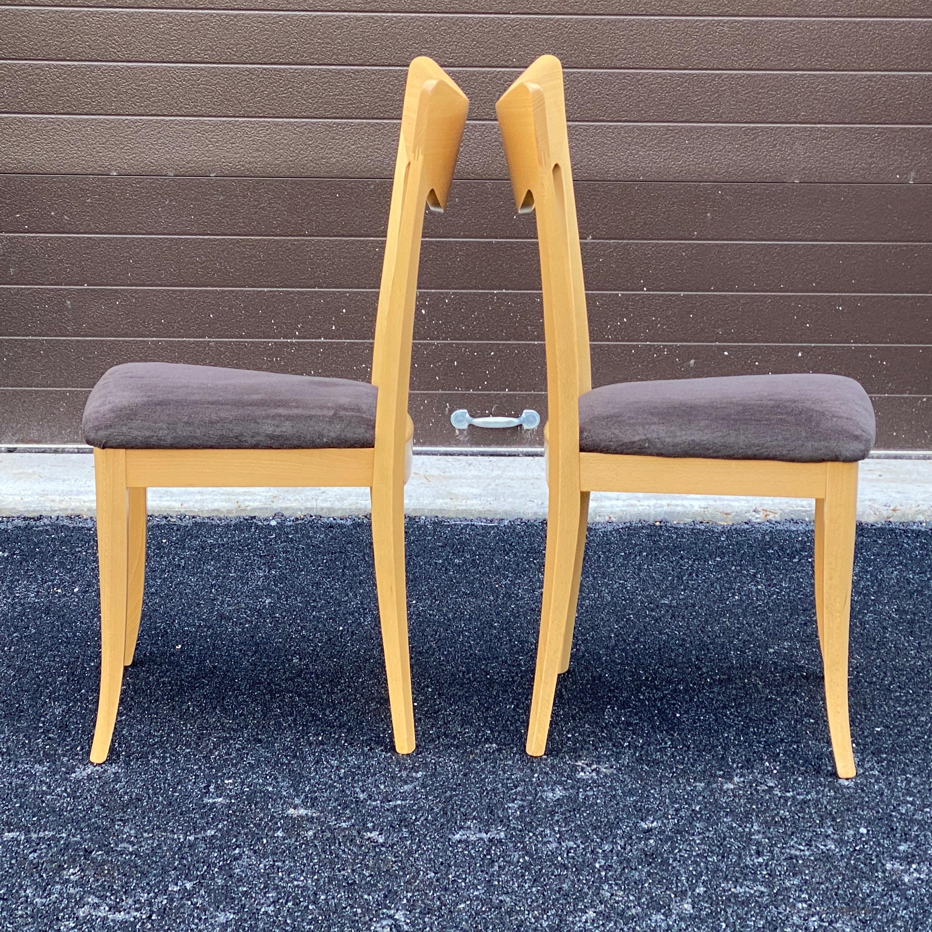 A. Sibau Italian Modernist Sculpted Dining Side Chairs For Sale 2