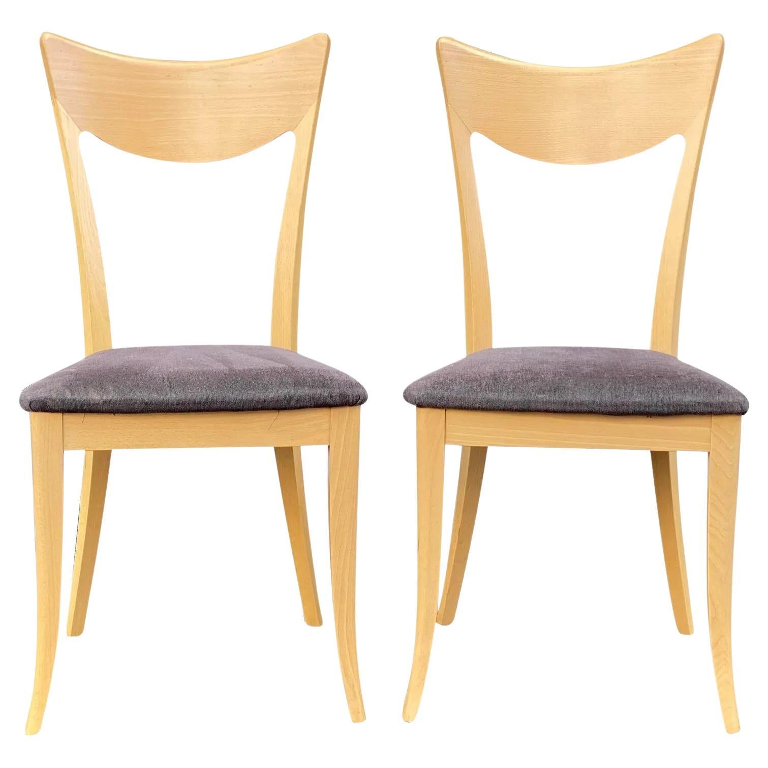 A. Sibau Italian Modernist Sculpted Dining Side Chairs
