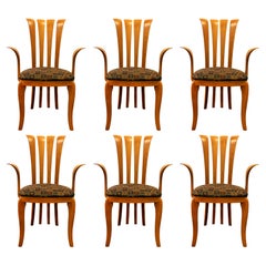 A Sibau Set of 6 Post Modern Used Italian Dining Chairs Made in Italy
