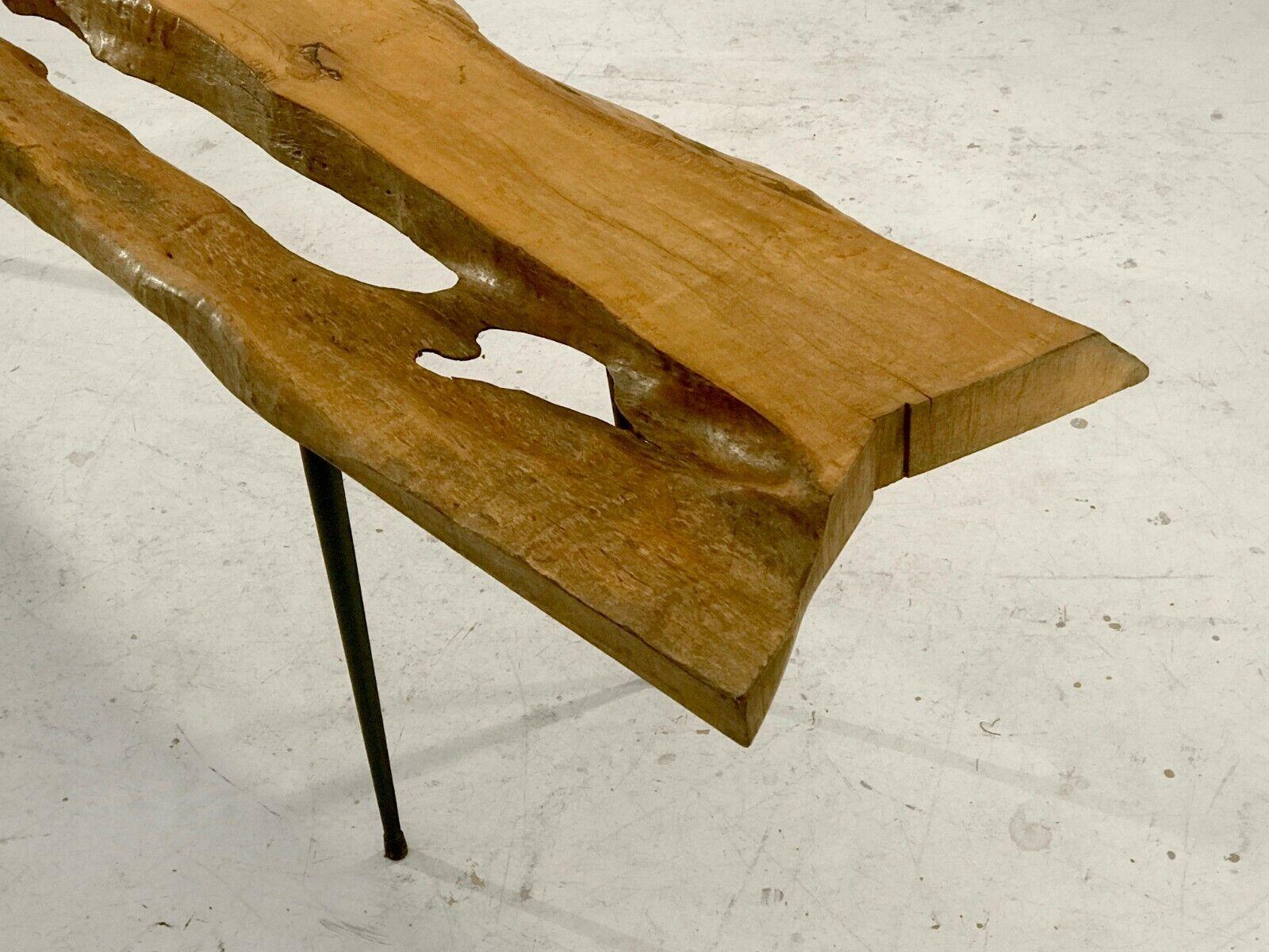 A MID-CENTURY-MODERN Sculptural BRUTALIST Side Table NAKASHIMA Style France 1950 For Sale 5