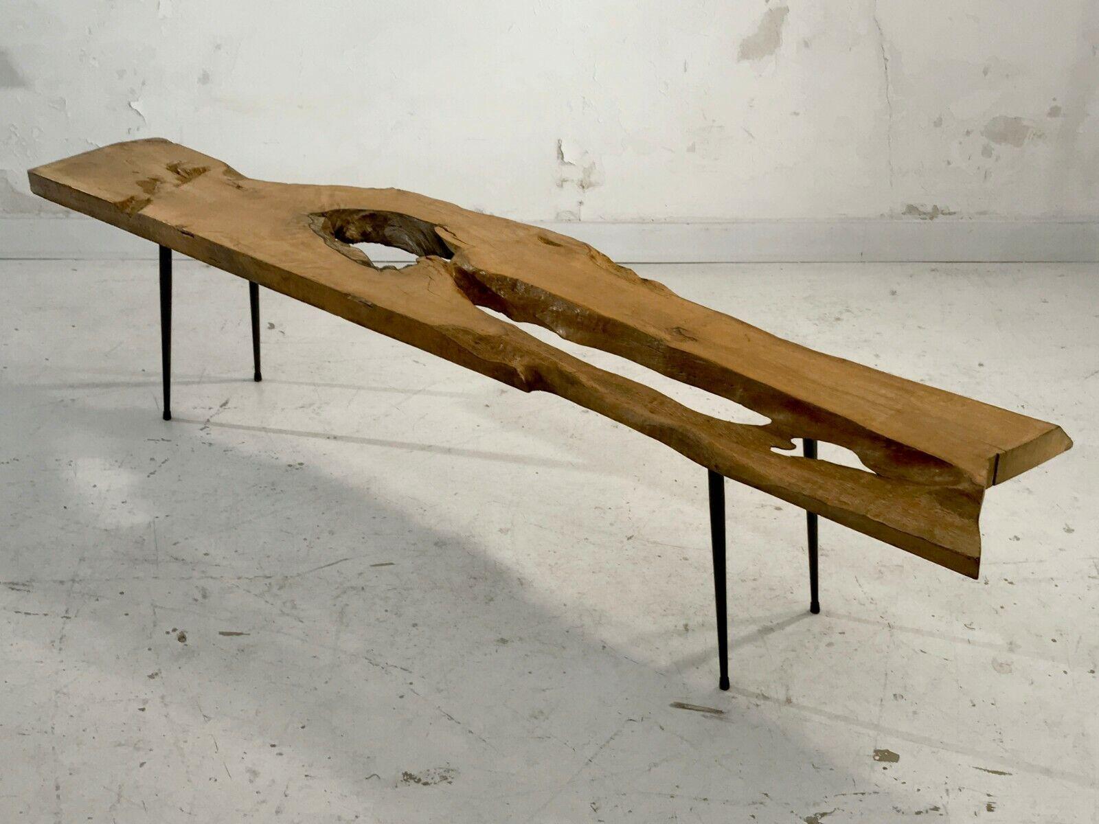 Table d'appoint sculpturale BRUTALIST A MID-CENTURY-MODERN style NAKASHIMA France 1950 en vente 2