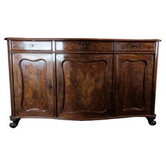 Antique Sideboard in Mahogany with a Curved Front Originating from Denmark
