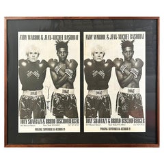 Affiche d'exposition signée d'Andy Warhol et Jean Michel Basquiat
