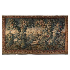 Tapisserie en verdure d'Aubusson signée, fin du 17e - début du 18e siècle