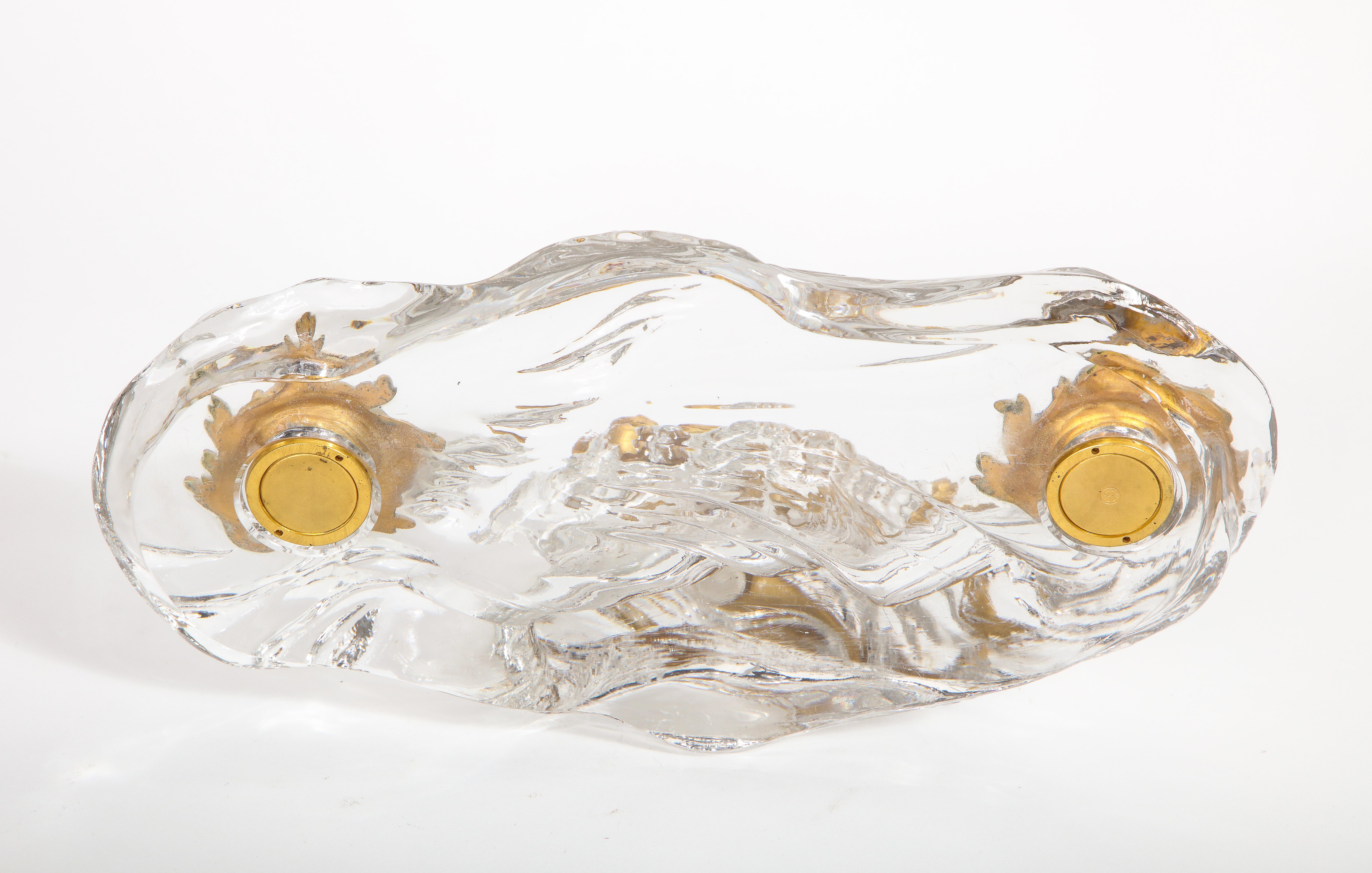 Signiertes nautisches Baccarat-Kristall-Tintenfass mit einer Jungfrau aus Goldbronze, signiert im Angebot 7