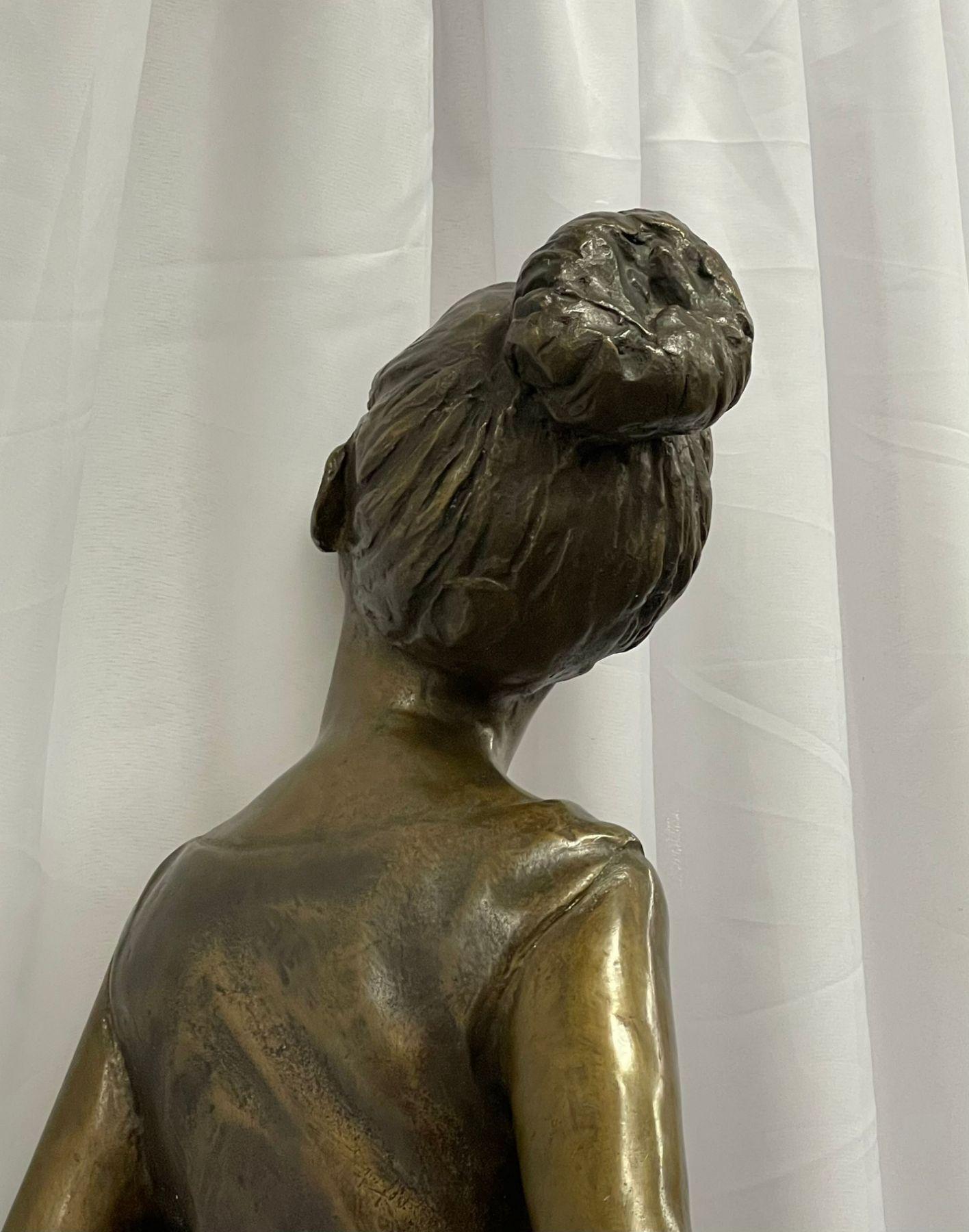 Signed Bronze Ballerina by Italian Sculptor Sergio Benvenuto, Italy, 1950s For Sale 1