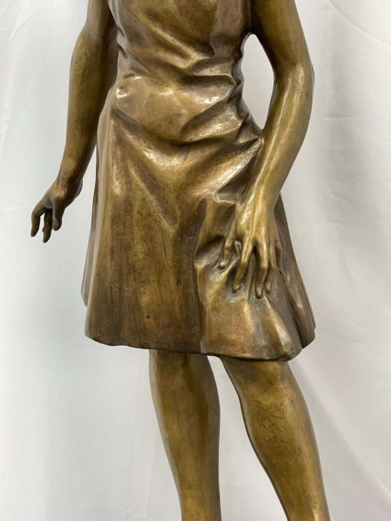 Signed Bronze Ballerina by Italian Sculptor Sergio Benvenuto, Italy, 1950s For Sale 2