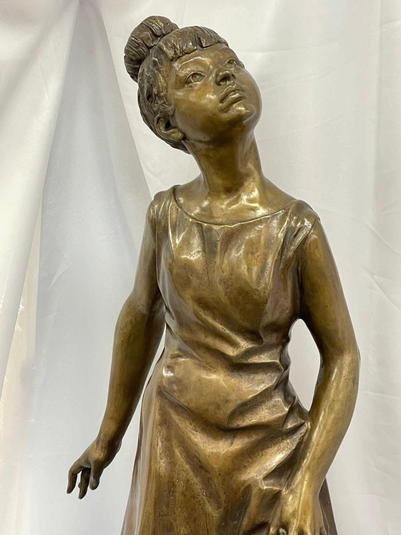 Signed Bronze Ballerina by Italian Sculptor Sergio Benvenuto, Italy, 1950s For Sale 3
