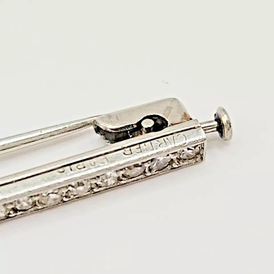 A Signed Cartier Paris Art Deco Platinum & Diamond Pin / Brooch, Circa 1920’s. 3