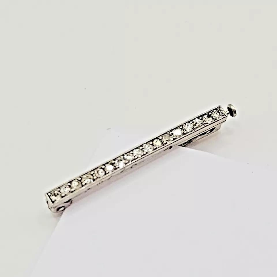 A Signed Cartier Paris Art Deco Platinum & Diamond Pin / Brooch, Circa 1920’s. 4