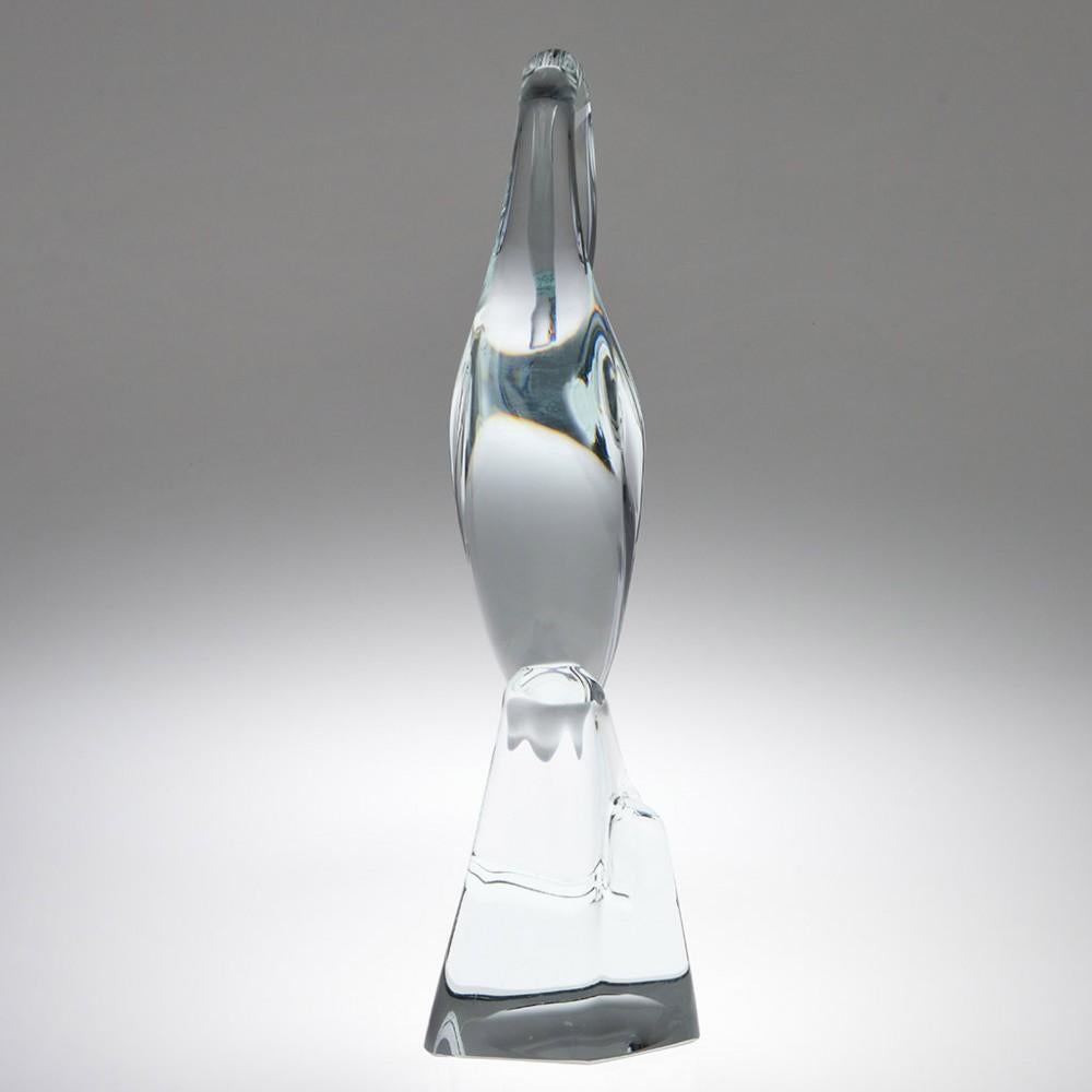 A Signed Daum Glass Egret Sculpture In Excellent Condition In Forest Row, East Sussex
