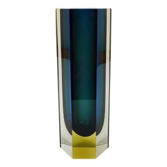 A Signed Kaj Franck Prisma Block Glass Vase, Nuutajärvi Notsjö, Finland, 1960s