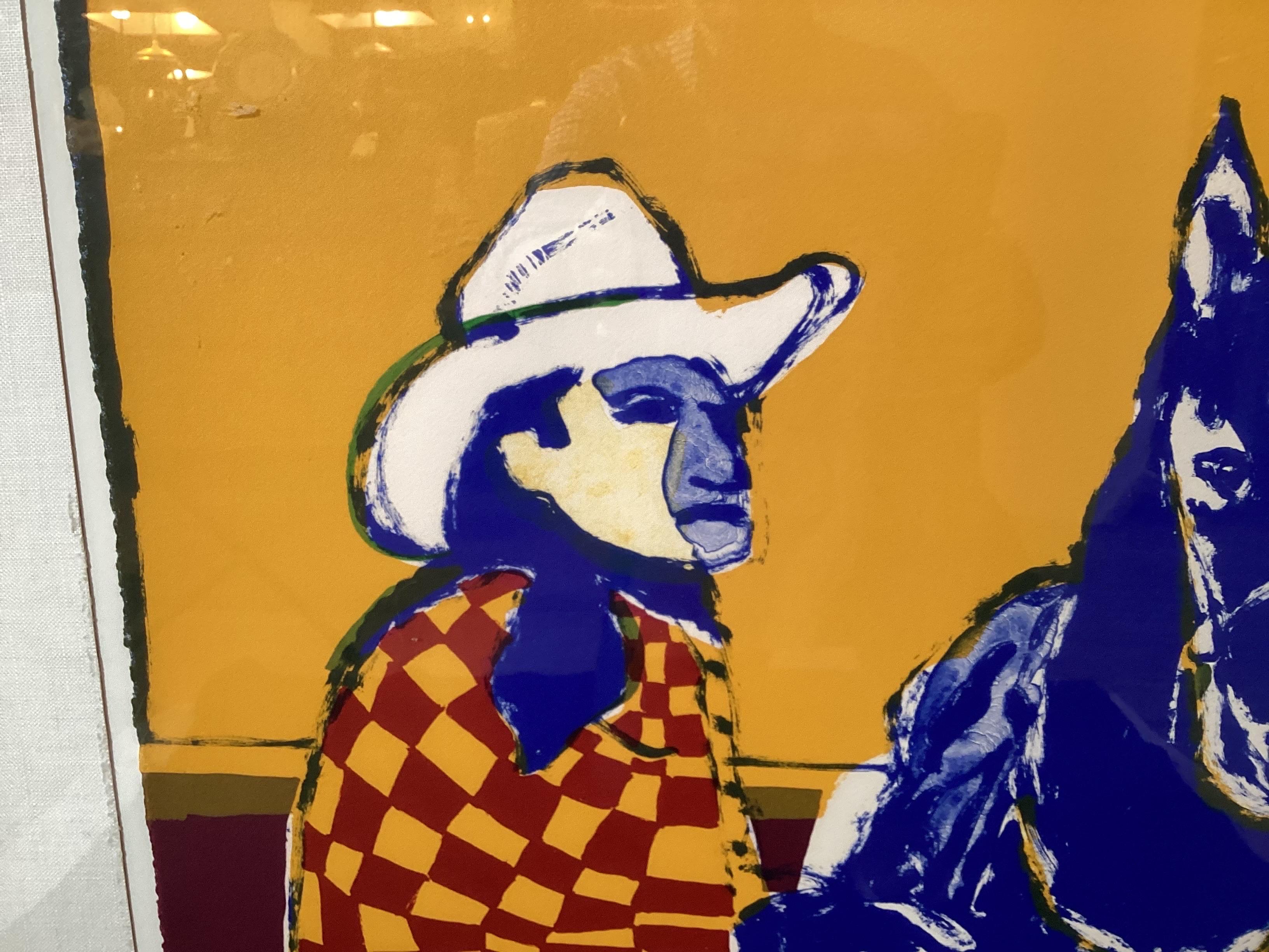 Signierte Lithographie „Matinee Cowboy“ des amerikanischen Künstlers Fritz Scholder (Ende des 20. Jahrhunderts)