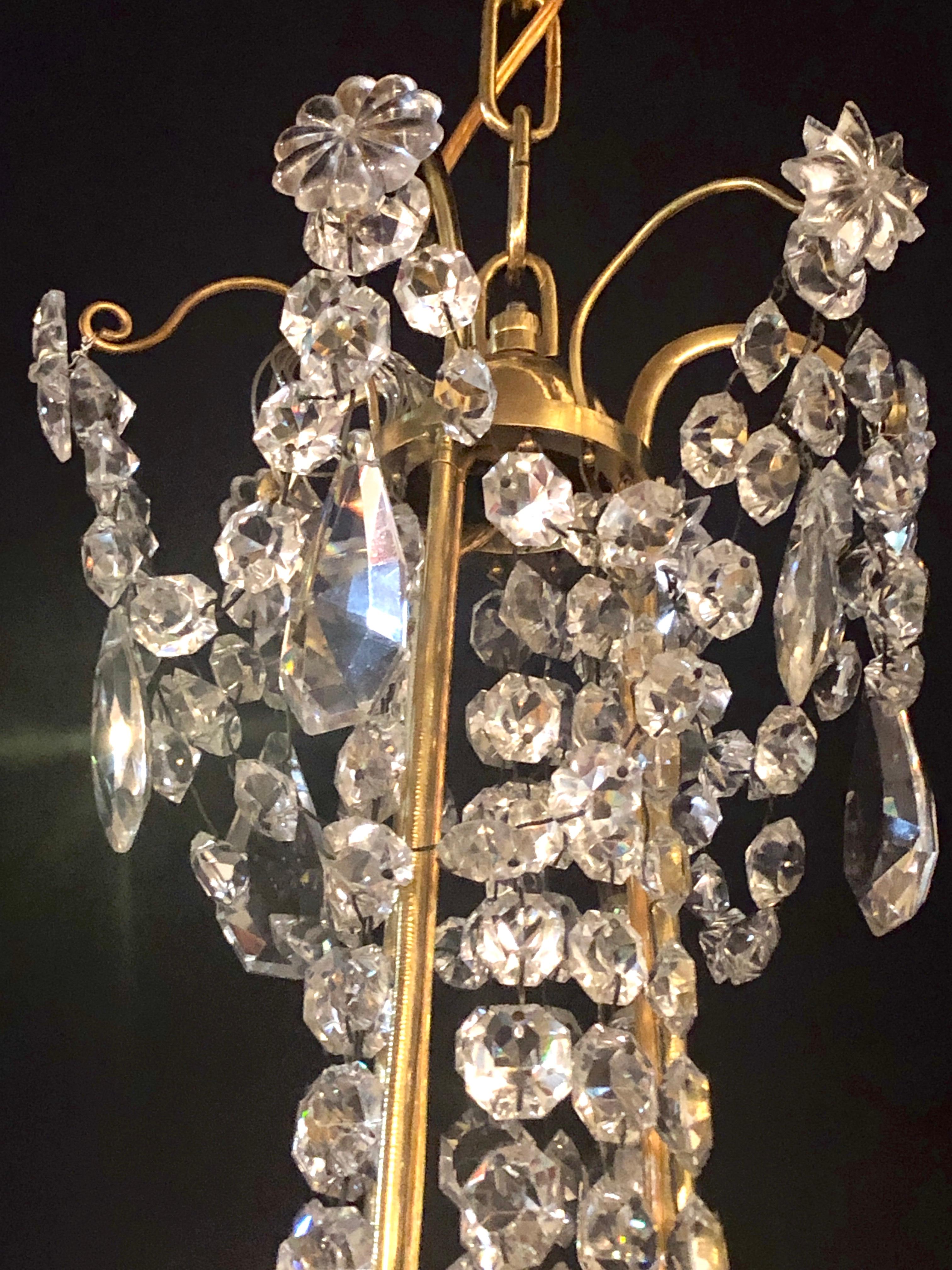 19th Century Signed Louis XVI French 12-Arm Baccarat Gilt Bronze and Crystal Chandelier