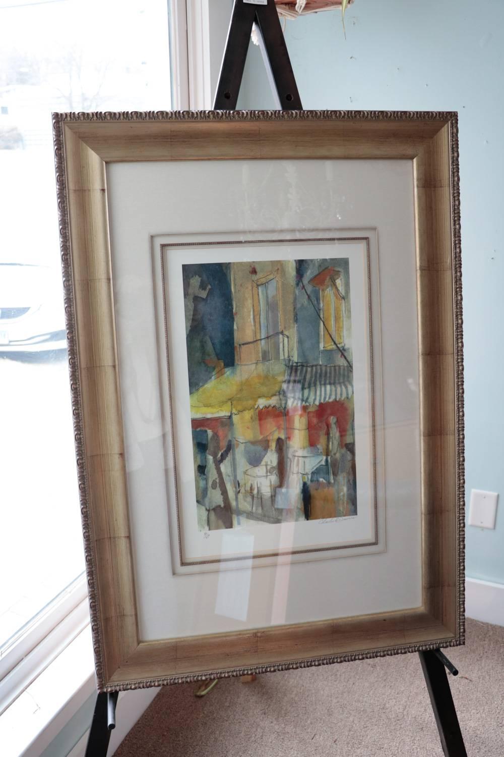 Signed Pair of Charles R Davies Colorful Scenes Art Window Looks and Inkempen For Sale 2
