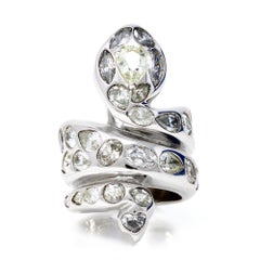 Signed Paolo Piovan Serpenti Cocktail Diamond Ring in 18K