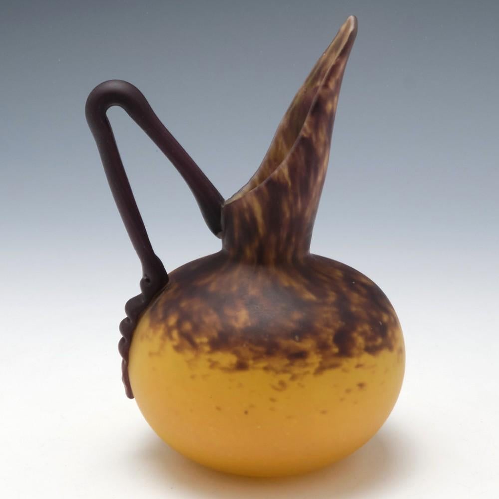 Signed Schneider Verre Francais Art Deco Glass Pitcher 19221926 For