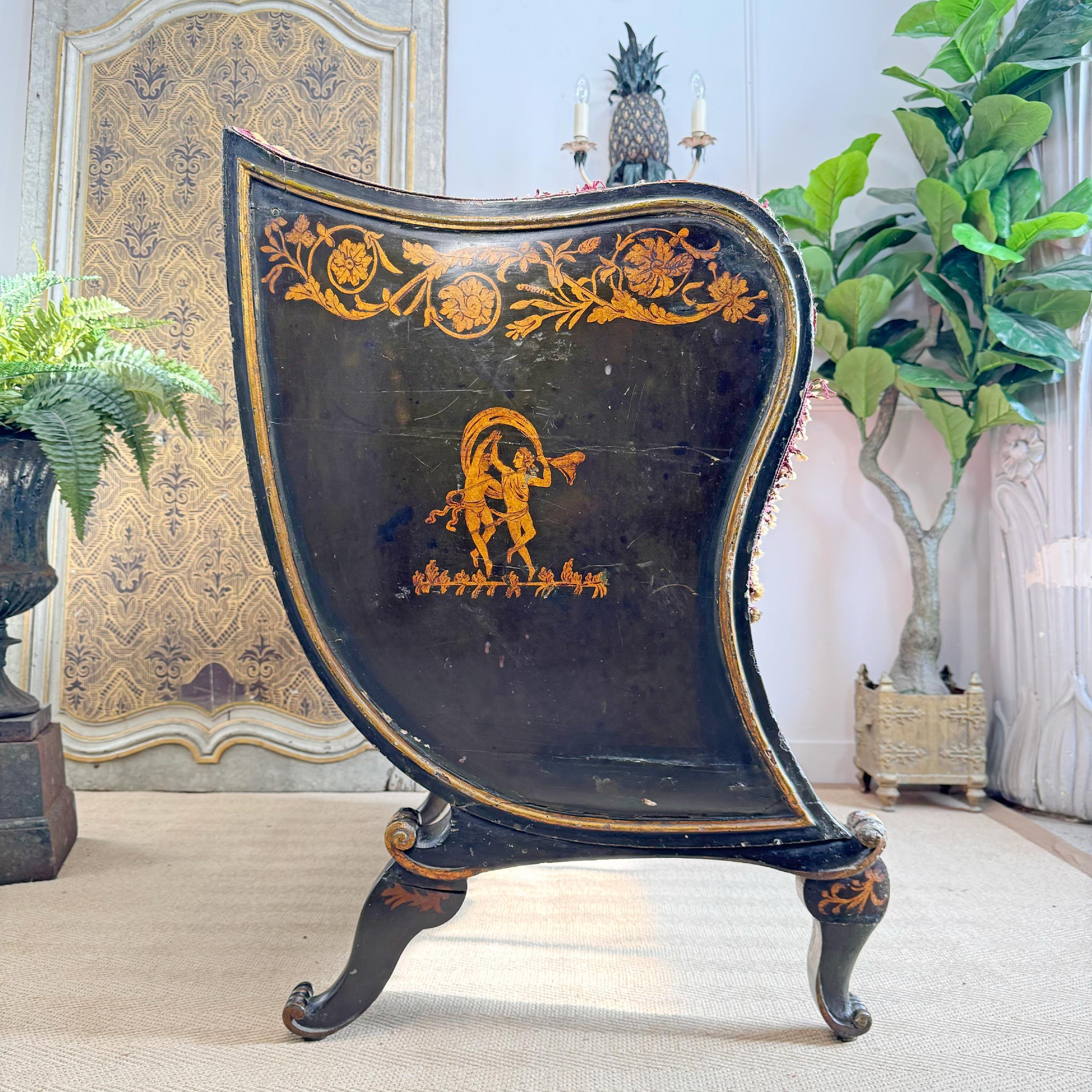 A Significantly Important and Rare 18th Century French Sleigh Form Crown Chair For Sale 11