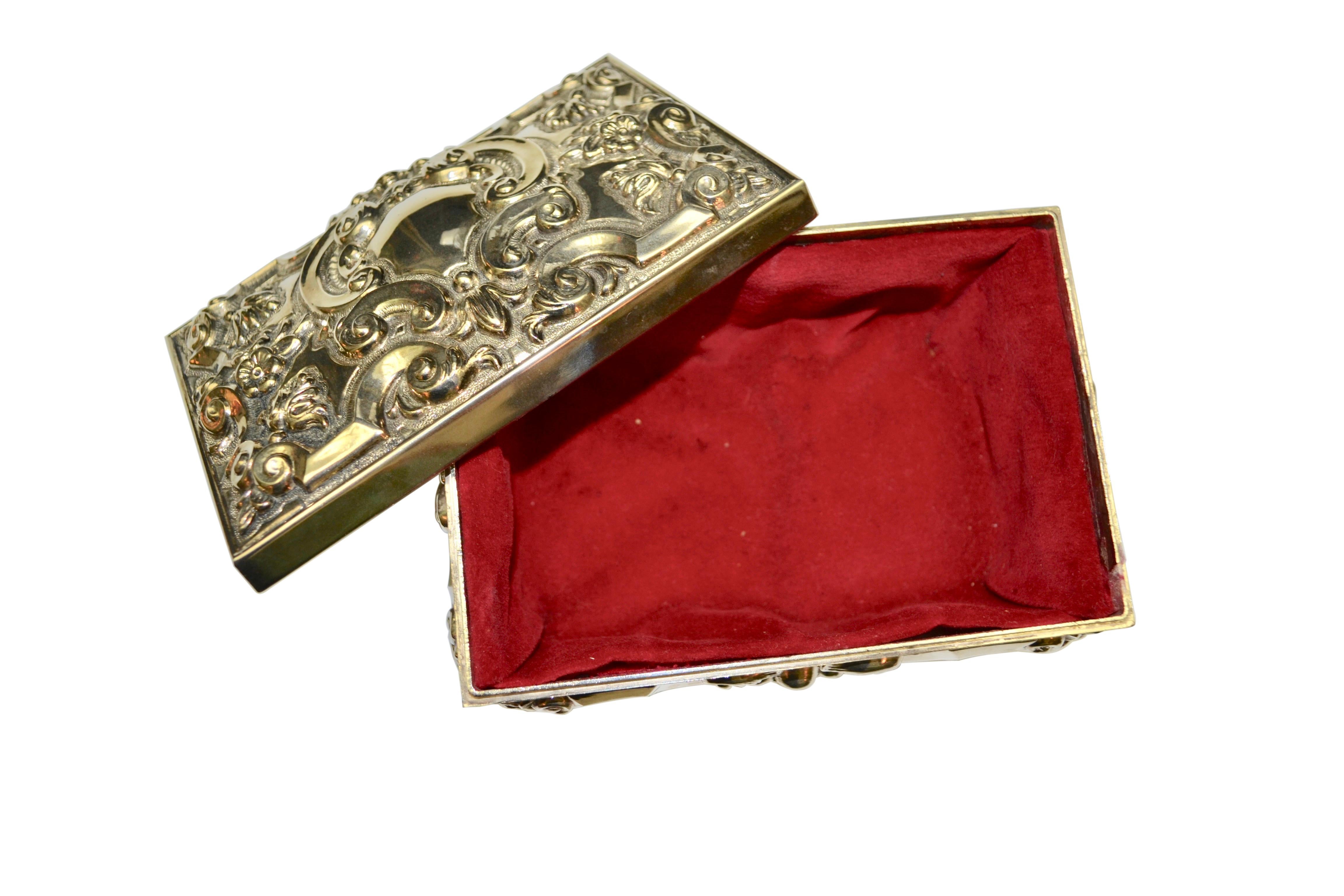 English Siiver Plated Renaissance Revival Style Jewellery Box  For Sale