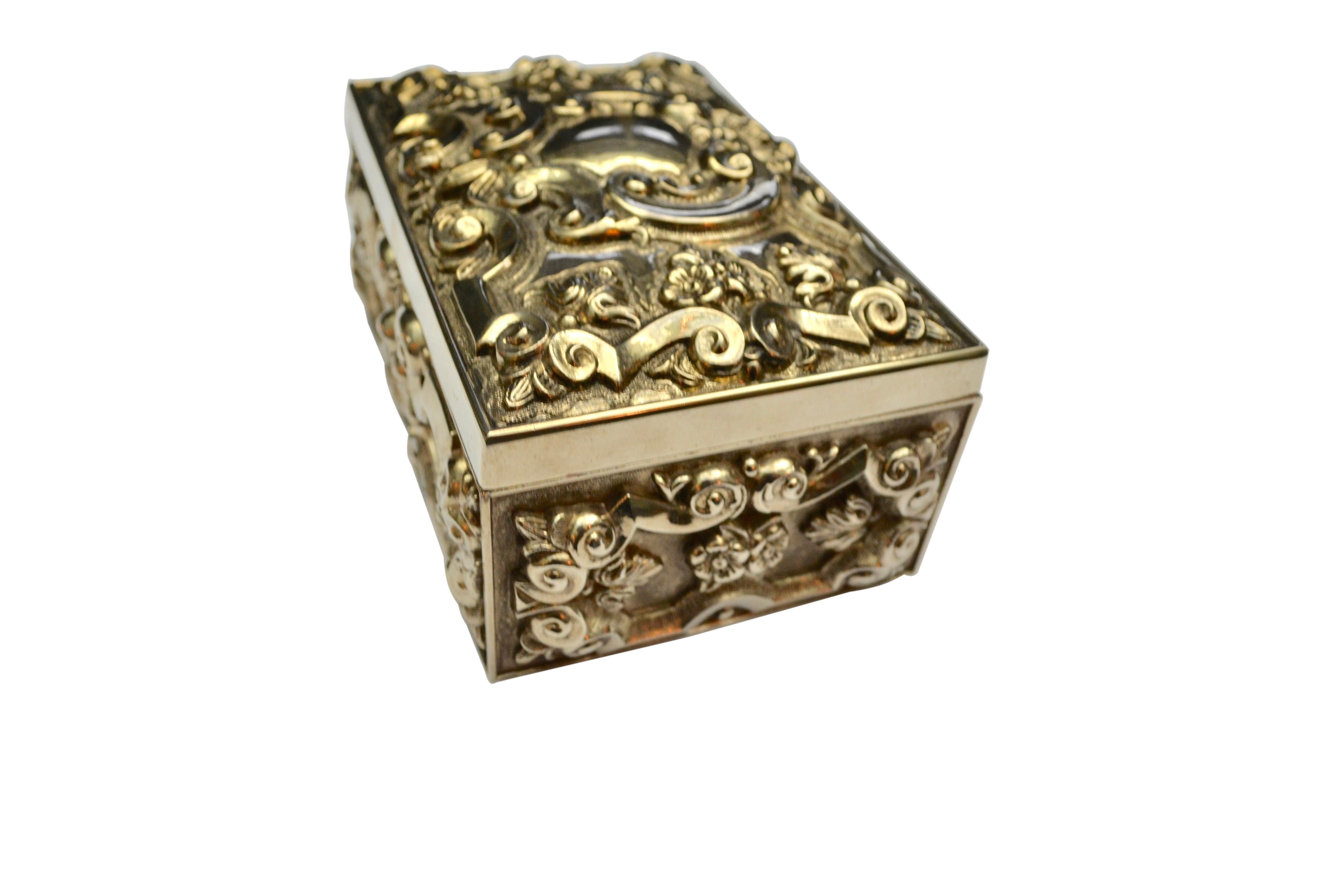20th Century Siiver Plated Renaissance Revival Style Jewellery Box  For Sale