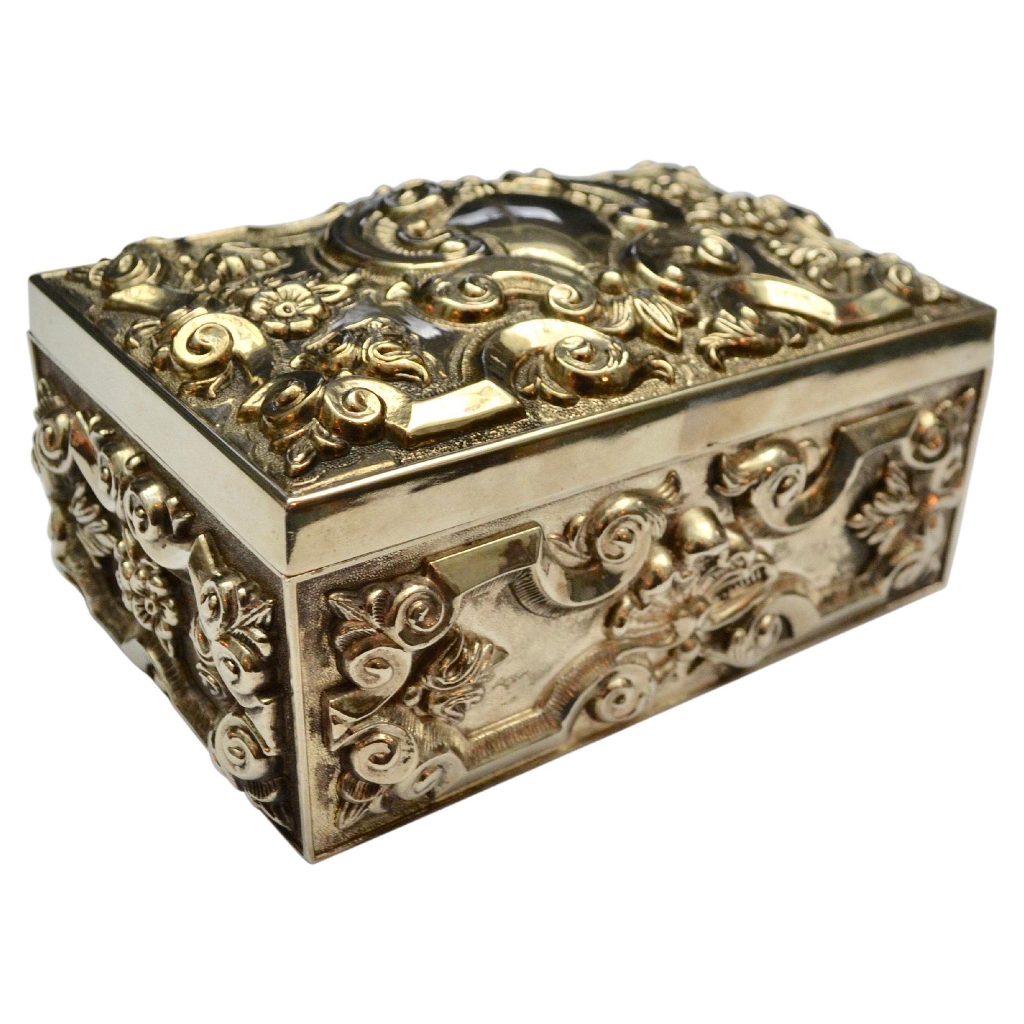 Siiver Plated Renaissance Revival Style Jewellery Box 