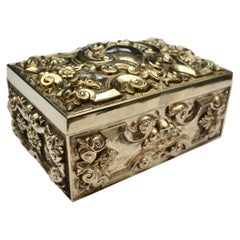 Vintage Siiver Plated Renaissance Revival Style Jewellery Box 