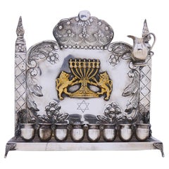 Amerikanische Hanukkah-Lampe aus Silber 