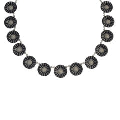 Silver and Enamel Daisy Necklace by Georg Jensen