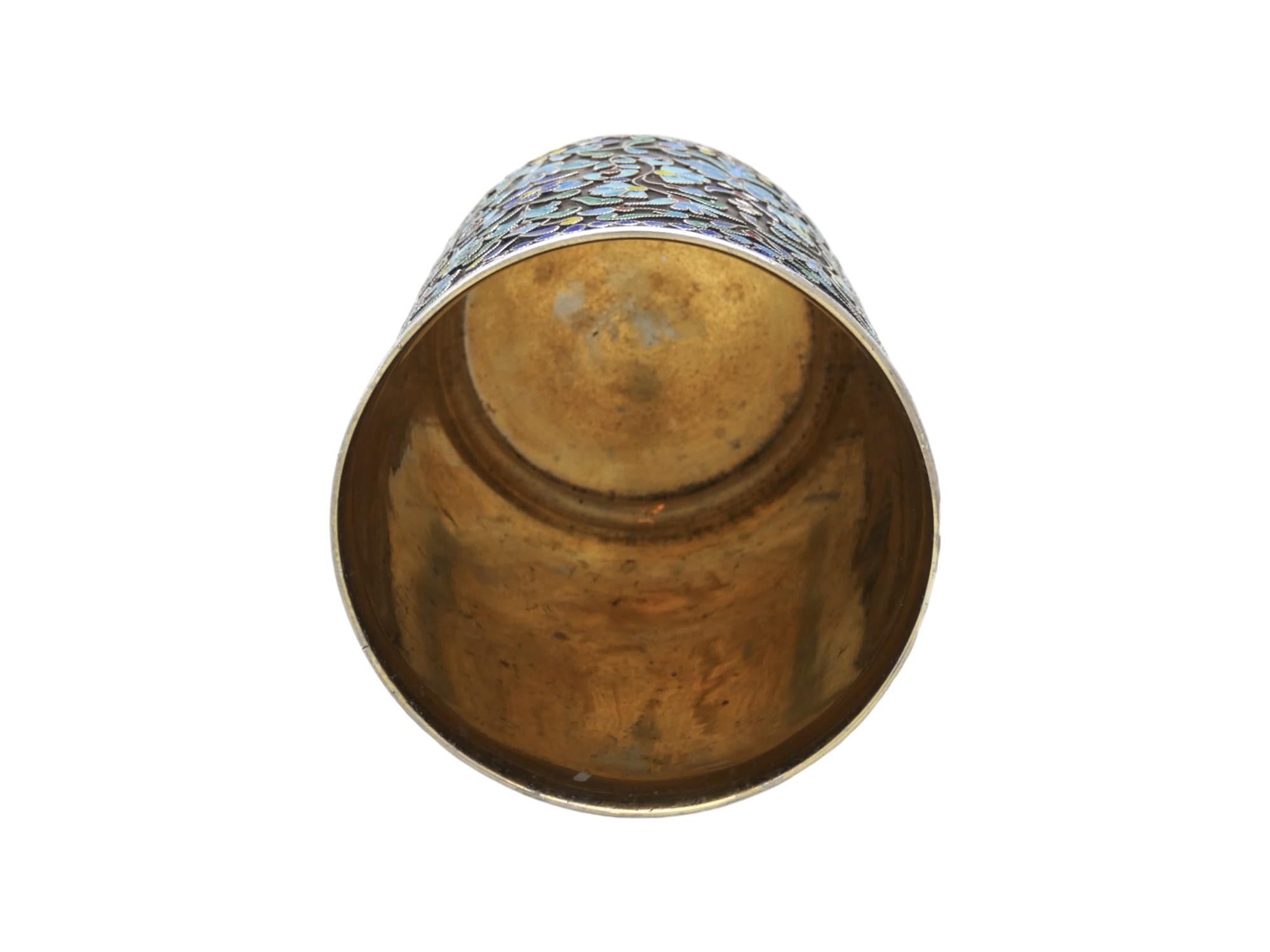 Coppa Kiddush in argento e smalto di Henryk Winograd, 1994 in vendita 1
