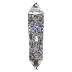 A Silver and Enamel Mezuzah Case by Henryk Winograd, 1991