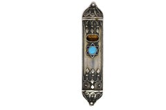 A Silver and Enamel Mezuzah Case, Israel 20th Century