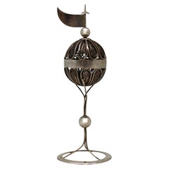 Antique A Silver and Filigree Spice Container, Austria, Late 19th Century