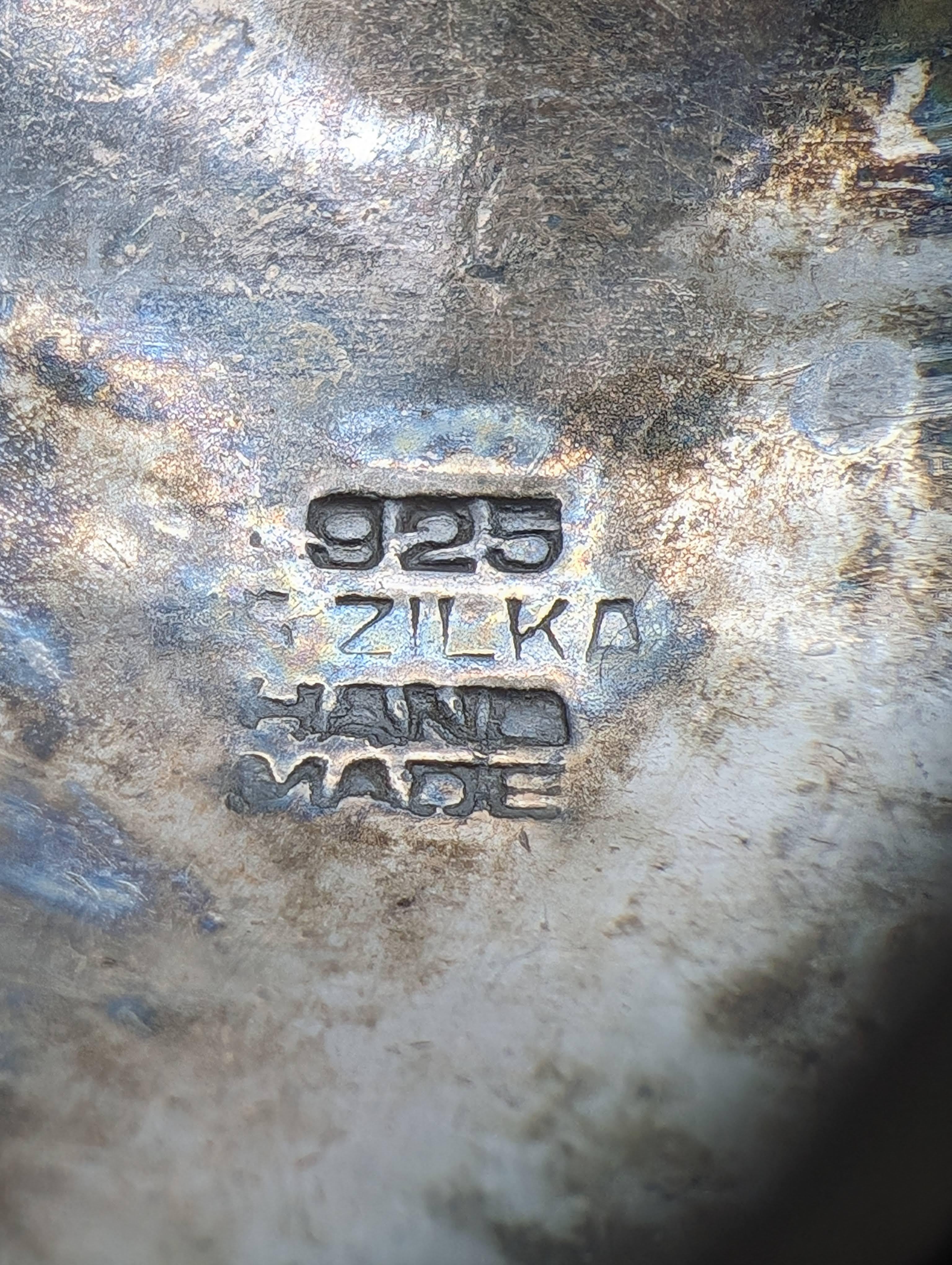 A  Set di piatti da miele in argento e vetro di Sami Zilka, Israel fine XX secolo in vendita 4