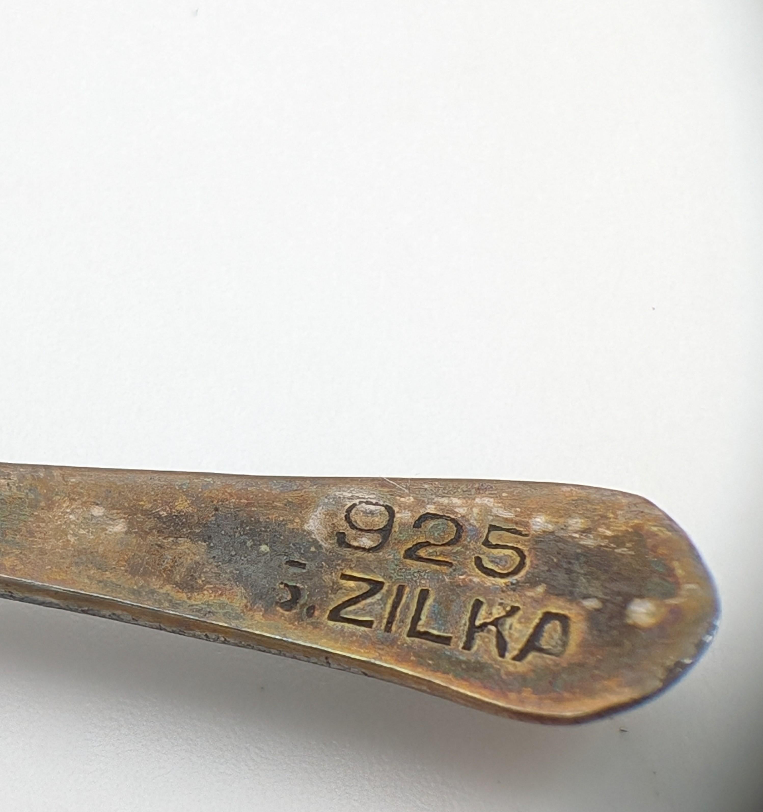 A  Set di piatti da miele in argento e vetro di Sami Zilka, Israel fine XX secolo in vendita 3