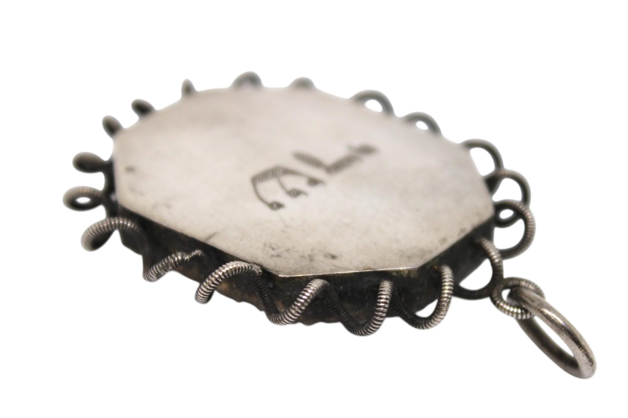 Italienisches Amuletten aus Silber und Glas, seltenes Judaica aus Italien, 17.-18. Jahrhundert im Angebot 3