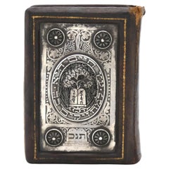 A Silver and Leather Bezalel Book Binding, Israel Circa 1940