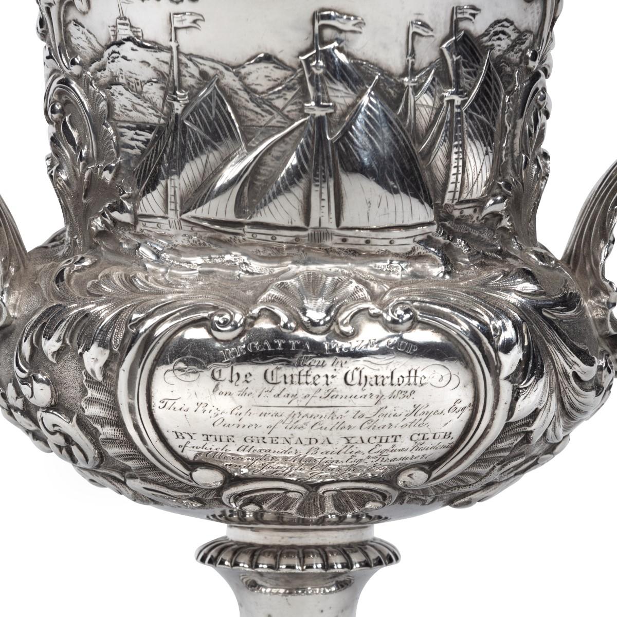 Silver and Silver-Gilt Sailing Regatta Trophy by Samuel Hayne and Dudley Cater In Good Condition In Lymington, Hampshire