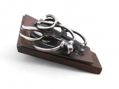 A Silver and Wood Mezuzah Holder by Maxwell Chayat
