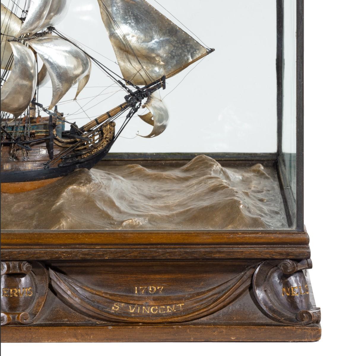 Silver and Wood Model of HMS Victory by H Wylie 7