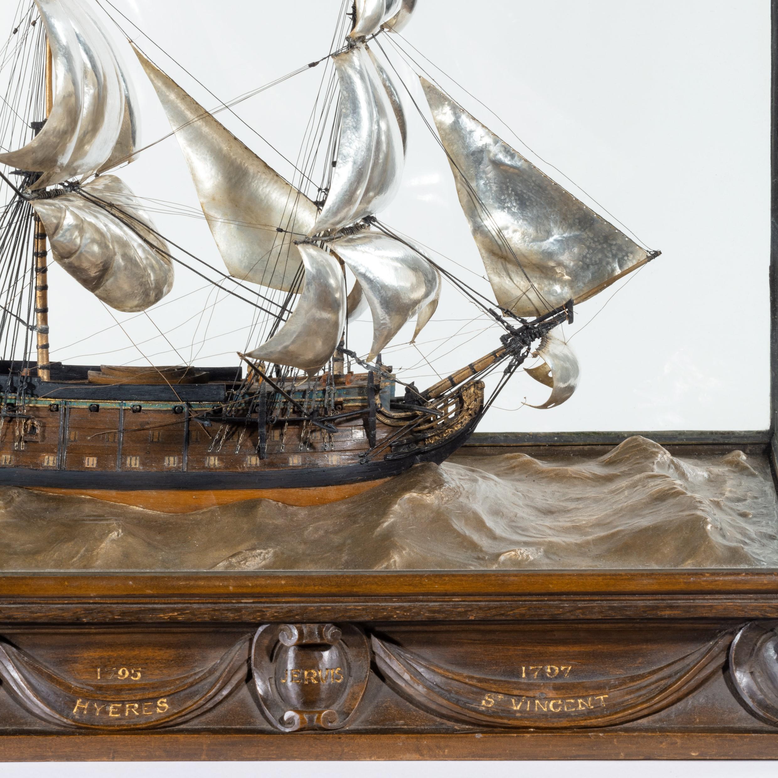 Silver and Wood Model of HMS Victory by H Wylie 14