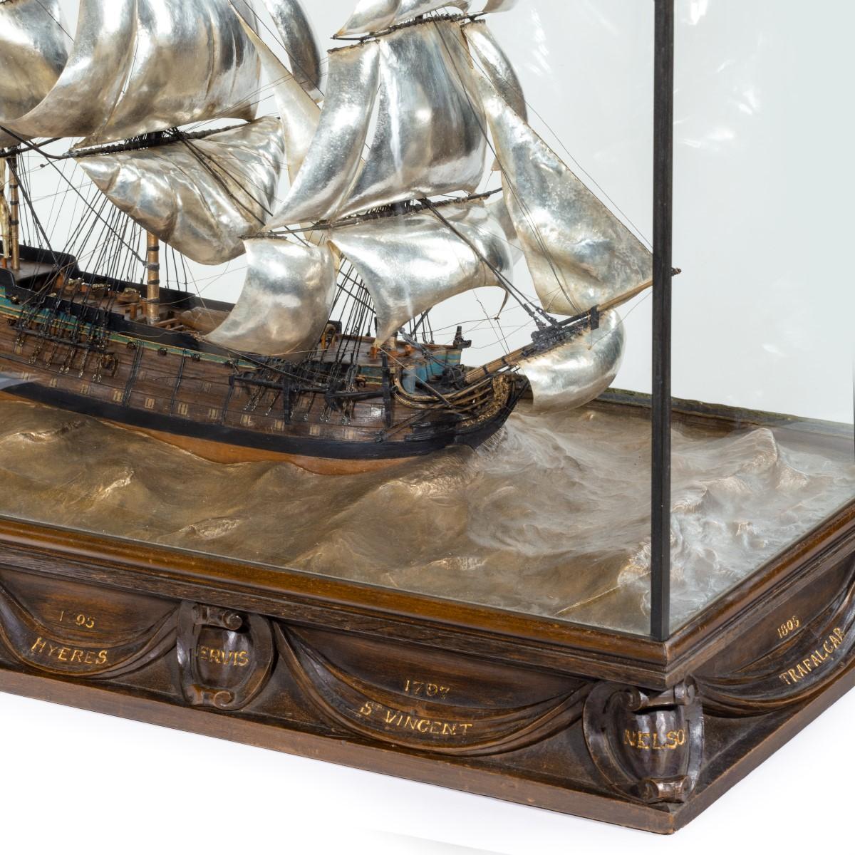 Silver and Wood Model of HMS Victory by H Wylie 15
