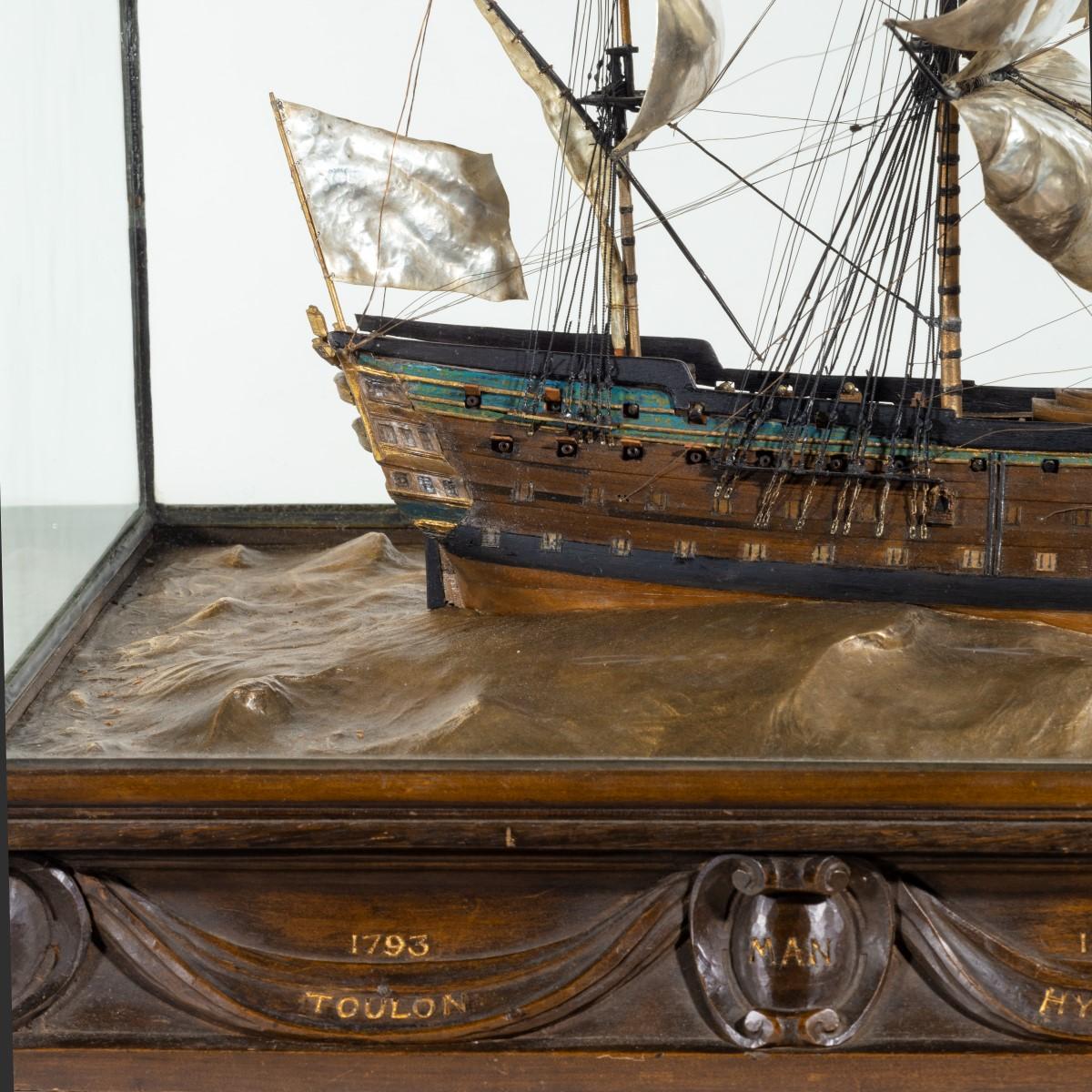 Scottish Silver and Wood Model of HMS Victory by H Wylie